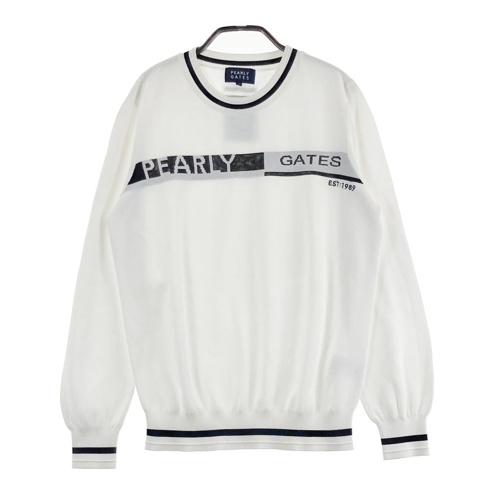 サイズ：1 PEARLY GATES パーリーゲイツ  薄手 ニットセーター  ホワイト系 [240101678154] ゴルフウェア レディース ストスト サイズ：1 PEARLY GATES パーリーゲイツ 薄手 ニットセーター ホワイト