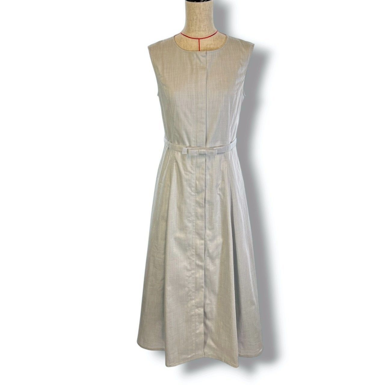 FOXEY New YORK フォクシーニューヨーク Dress Suzette ノースリーブワンピース ドレス ストレッチ ベルト付 2023年製 ライトブルー 水色 サイズ38 レディース 夏 ゴーゴー古着セントラルパーク名古屋店 23 No.久1878
