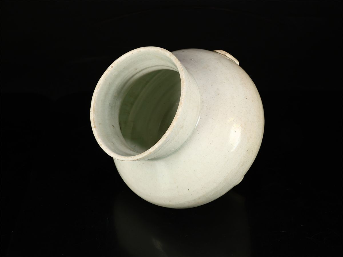 【李朝時代】 青磁 壷／箱付 時代の窯傷あり！CQ122