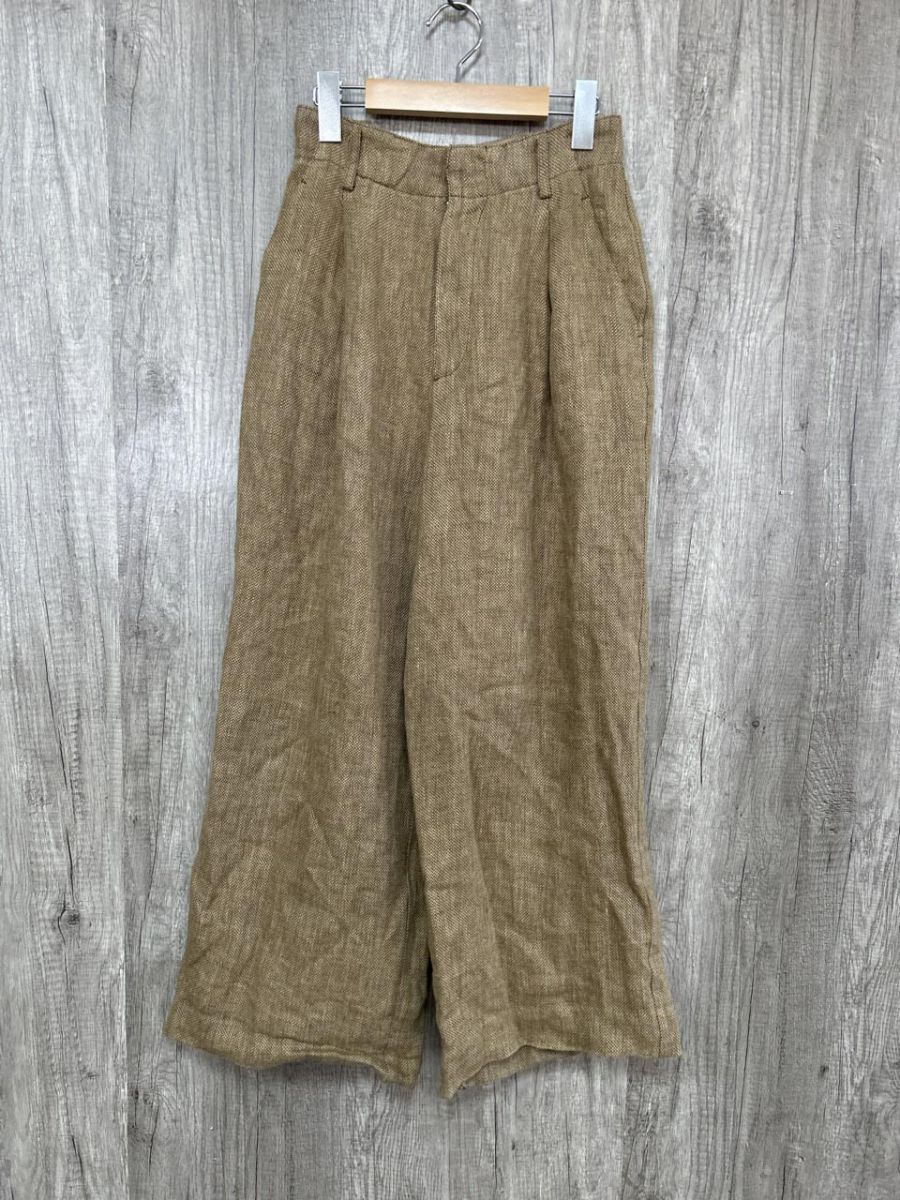 TODAYFUL トゥデイフル タックリネントラウザー スラックス パンツ size36/ベージュ ■■ レディース