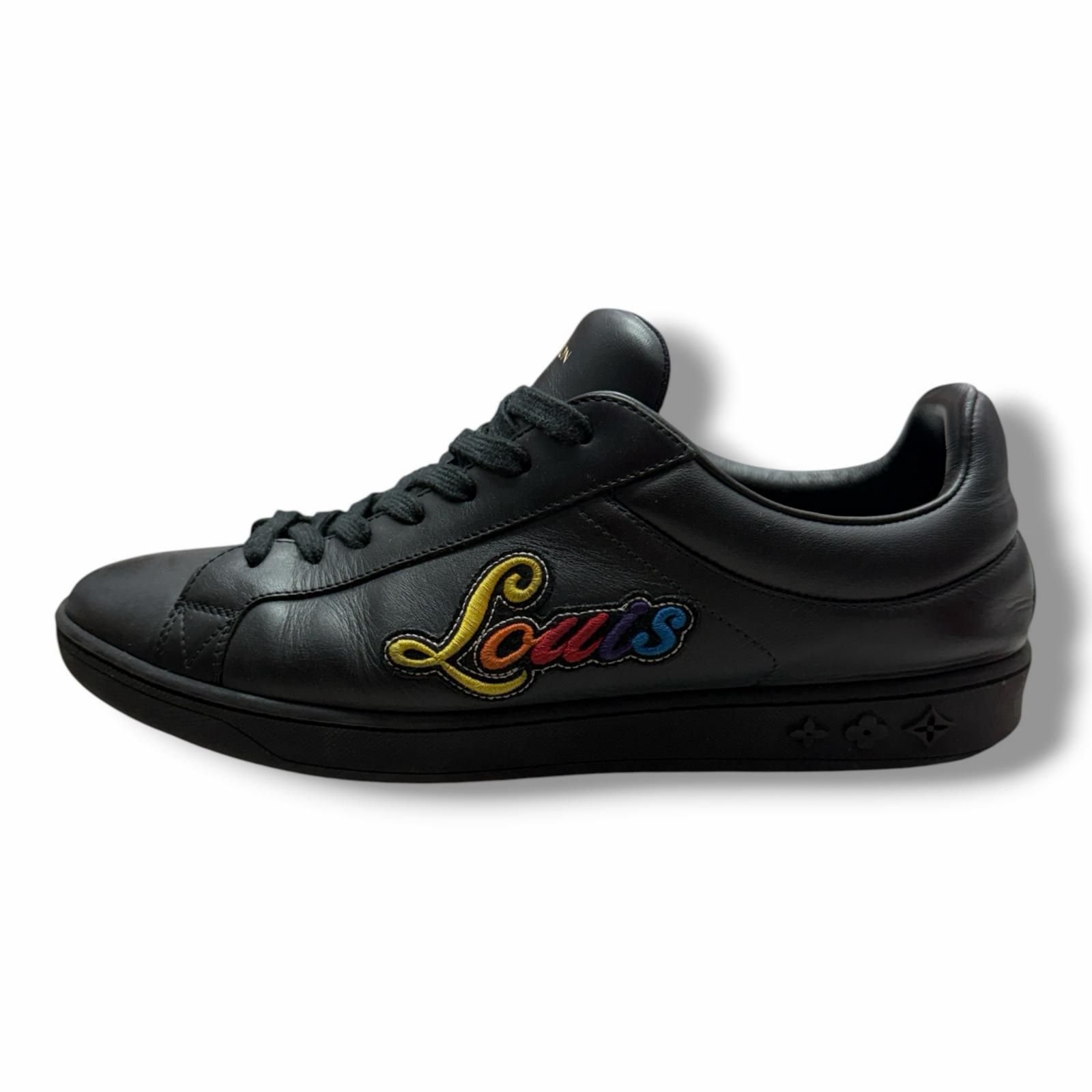 LOUIS VUITTON Luxembourg Side Logo Design Leather Lowcut Sneakers