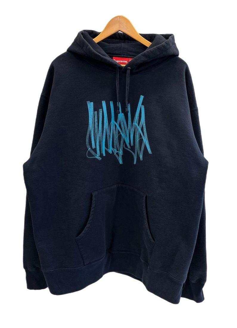 シュプリーム SUPREME 22AW Tag Hooded Sweatshirt タグフーディスウェットシャツ プルオーバーパーカー 紺 XXL パーカ ネイビー 3Lサイズ 101MT-6243