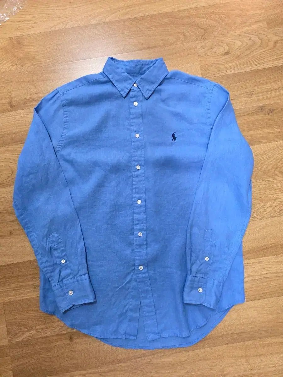ポロ ラルフ ローレン レディース ブルー リネン シャツ s クラシックフィット