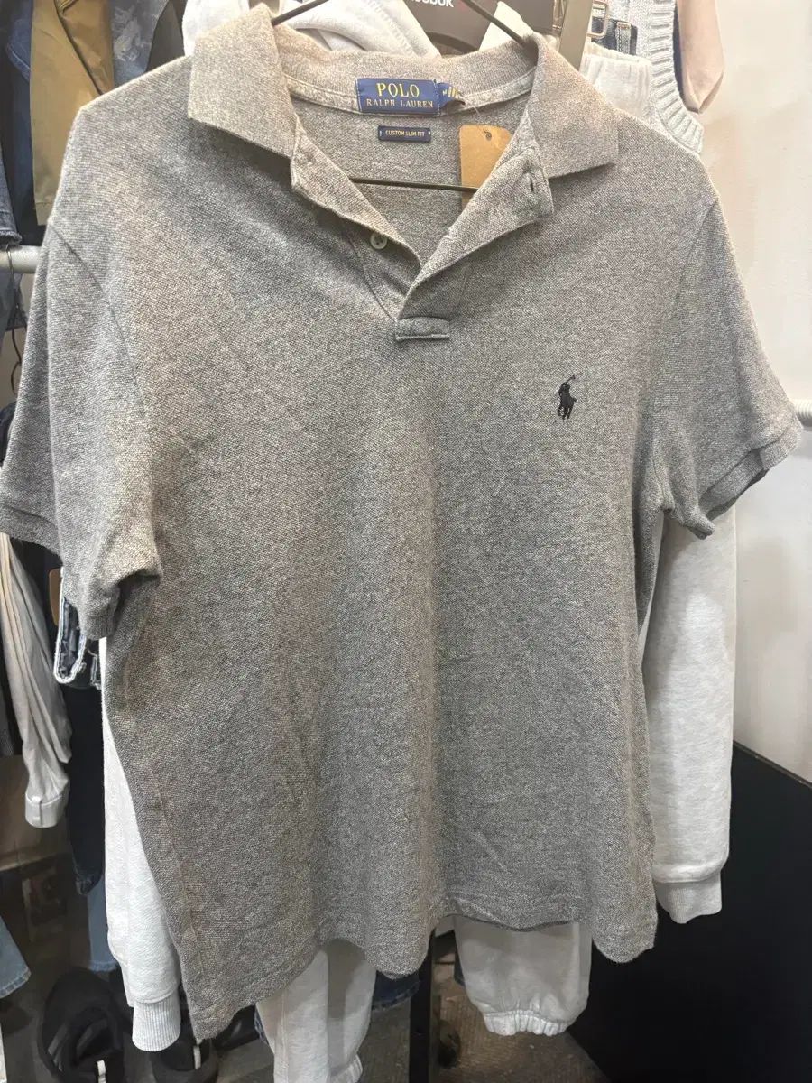 ポロラルフローレン グレー カラ Tシャツ m