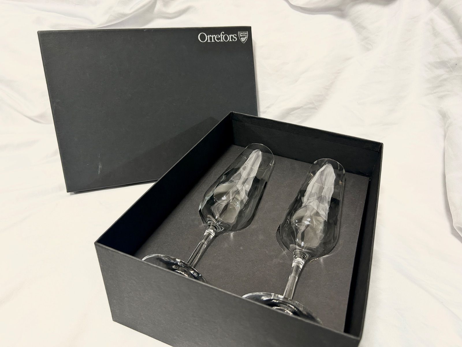 美品】Orrefors Dizzy シャンパングラス2客