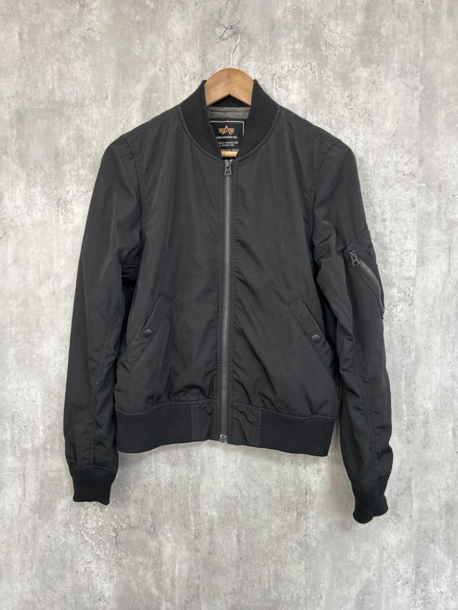 ALPHA INDUSTRIES アルファインダストリーズ 迷彩 ボンバージャケット フライト ジャケット sizeL/黒 ◆■ レディース