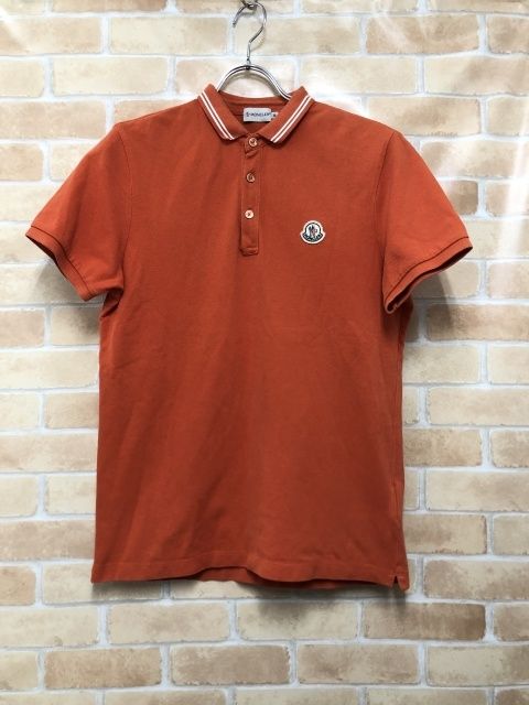 【中古】 MONCLER モンクレール MAGLIA POLO MANICA CORTA ポロシャツ オレンジ M 111449012