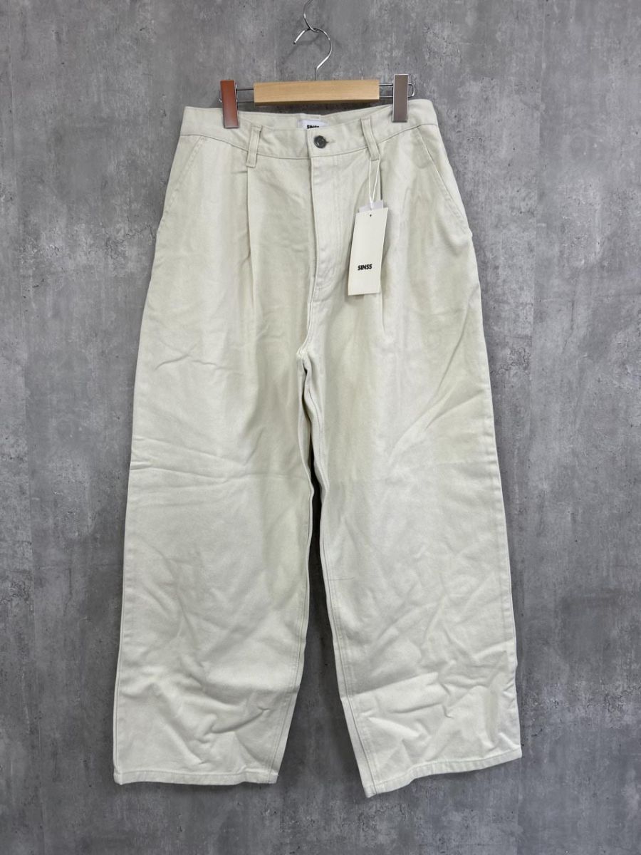 美品 SINSS シンス タグ付き ワイド チノ パンツ sizeM/オフホワイト ■■ レディース