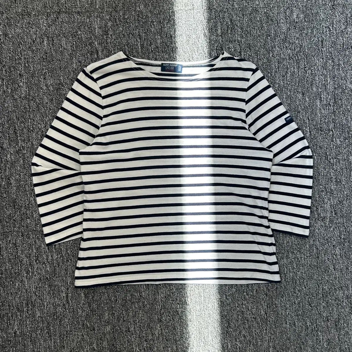 SAINT JAMES(セントジェームス) ネイビー ボーダー 7分袖Tシャツ
