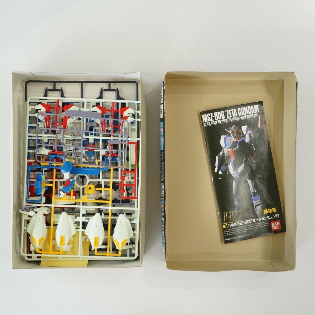 旧HG 1/144 MSZ-006 ゼータガンダム 一部組立済み 1990年製 BANDAI 旧