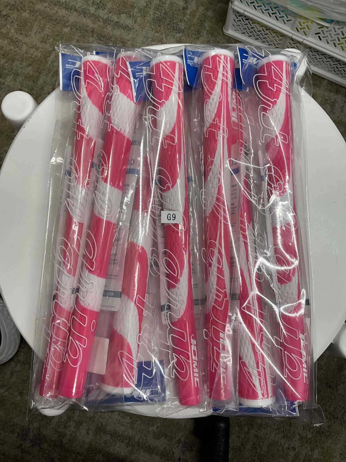 イオミックグリップ 7本 stickyオーパス3 M60 ピンク×ホワイト BL無