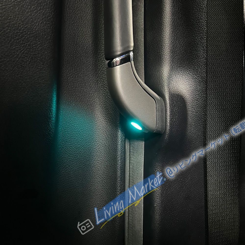 15-22年 エルファード/ヴェルファイア 30系 中ドアハンドル 迎賓ライト 車内LEDアンビエント ABS製 グレー/シルバー 2個セット CQP511Q081