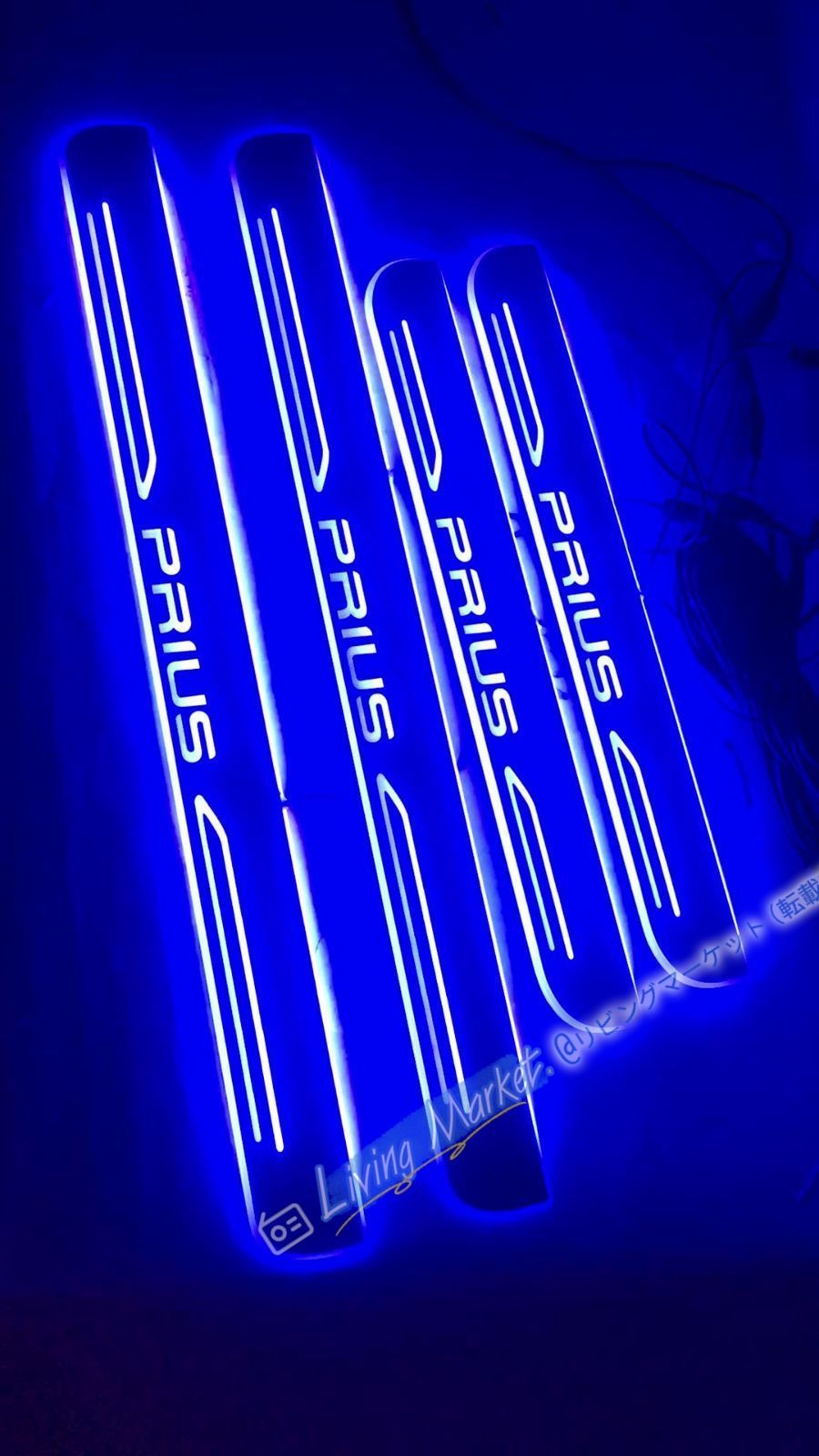 トヨタ プリウス LEDドアステップガード 4枚セット ドアスカッフプレート 静的発光 白/青/赤/緑 高品質 車種別対応 CQP511Q308