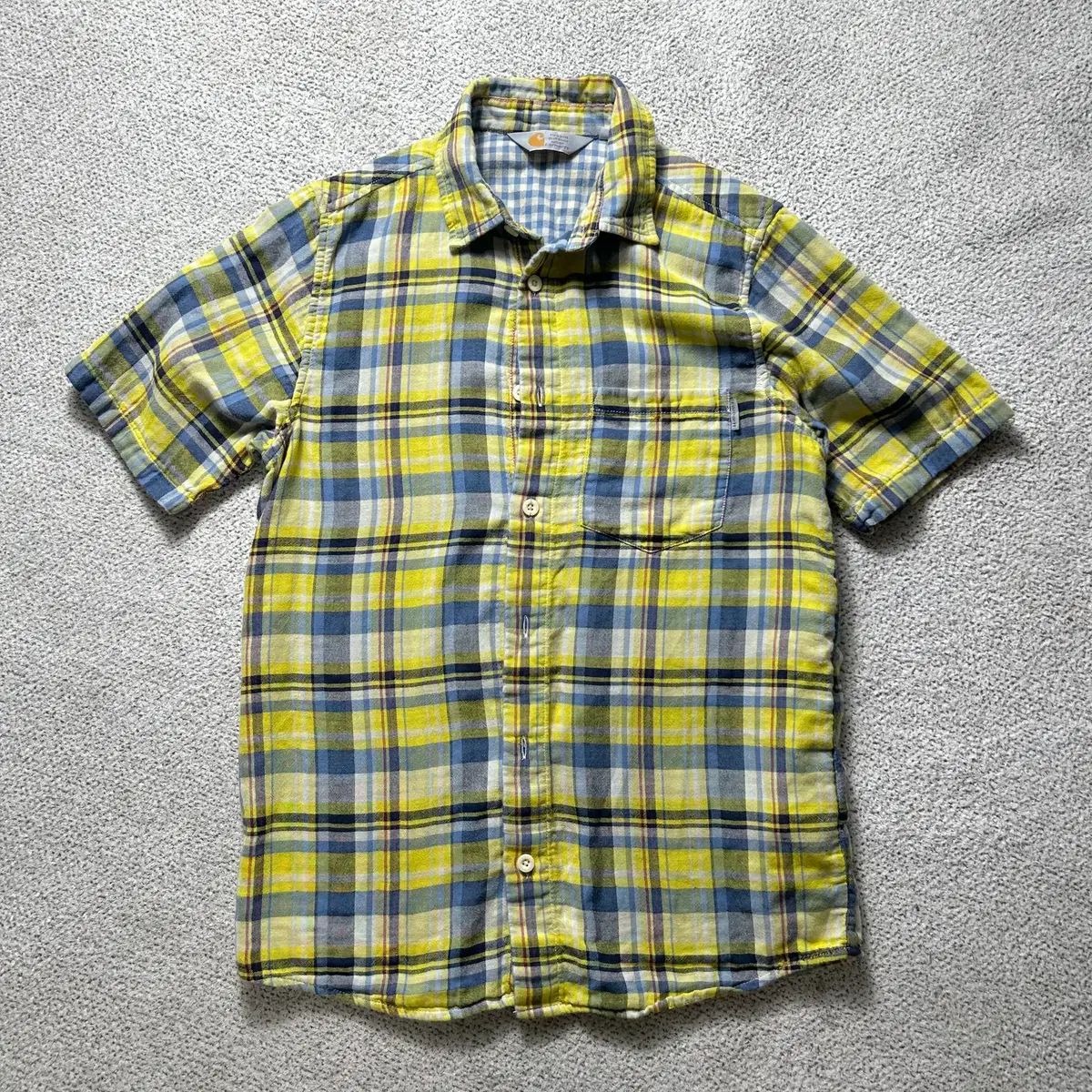 Carhartt カーハート ヴィンテージ イエロー CHECK 半袖 Tシャツ S