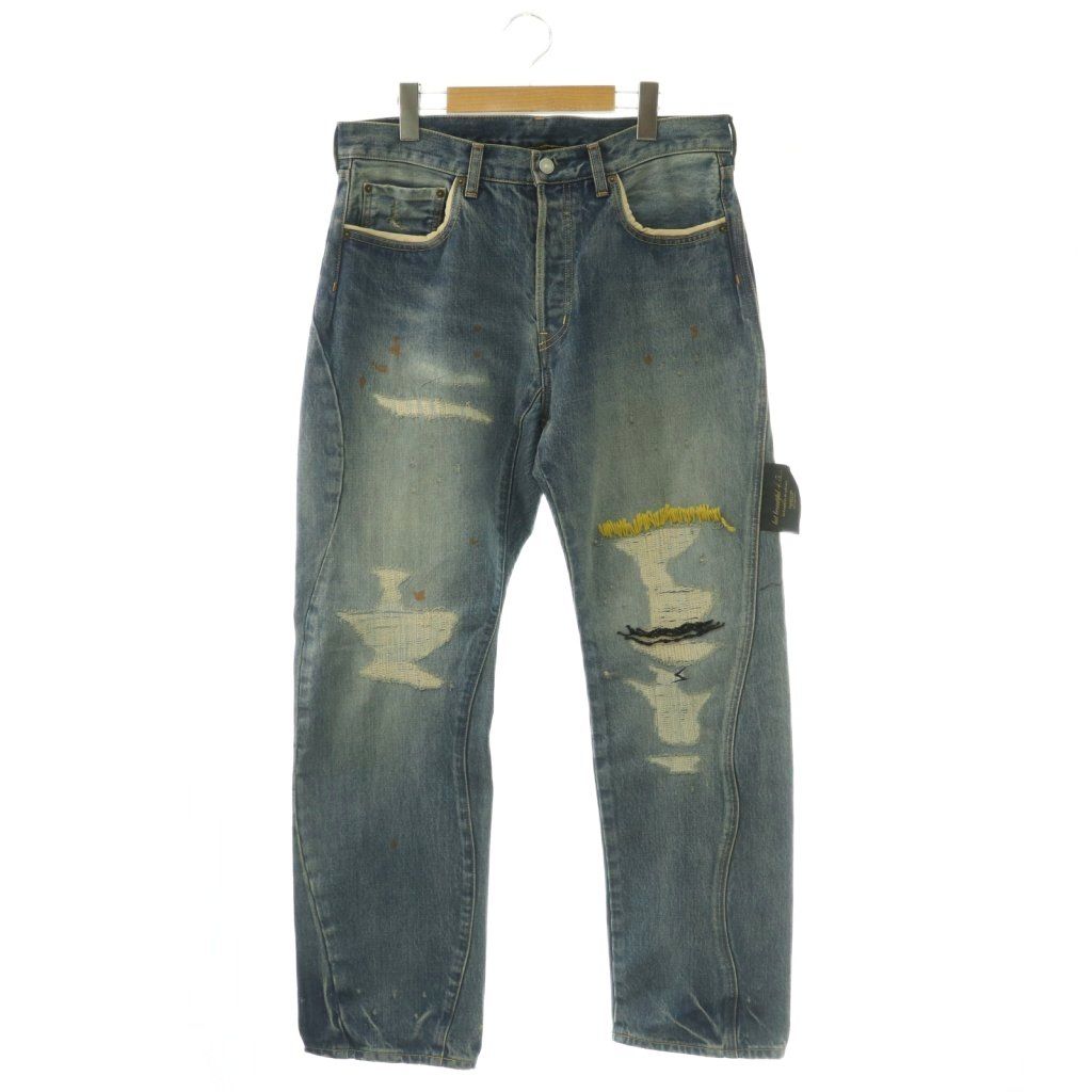 アンダーカバー UNDERCOVER UC1F4503-1 26SS but beautiful デニムパンツ ジーンズ ダメージ加工 ボタンフライ コットン 3 インディゴ /NR ■OS ■SH