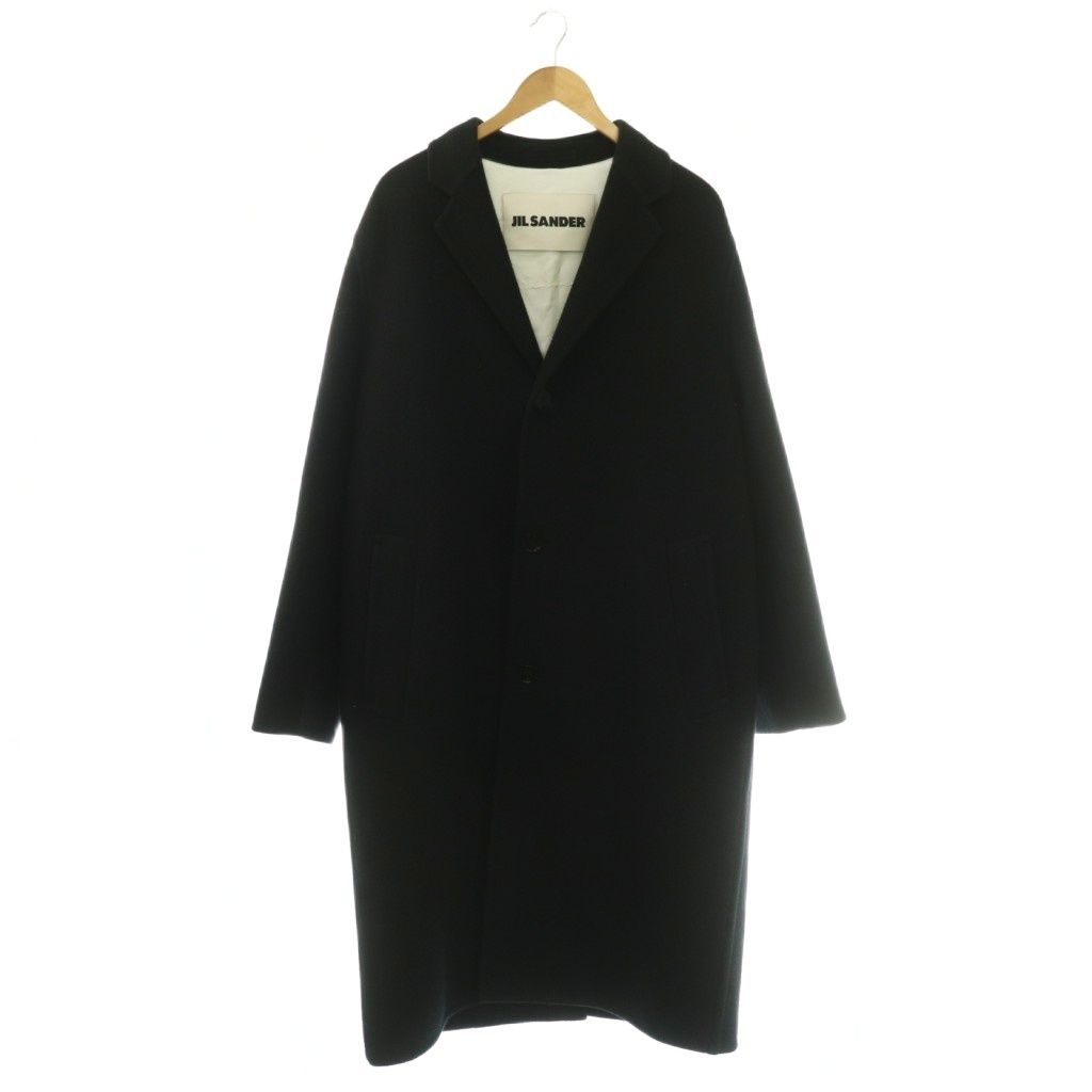 ジルサンダー JIL SANDER J23AA0001 WORDROBE W SPORT COAT コート アウター チェスター ロング ウール 48 黒 ブラック /NR ■OS ■AD