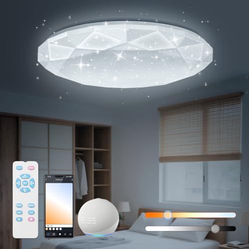 ☆新品☆POOPEE スマートLEDシーリングライト Alexa対応 8~10畳 リモコン付き スマホAPP操作 AlexaやEcho Bluetooth音声操作対応 無段階調光調色 電球色 昼白色 昼光色 薄型 天井照明器具 45W 560 d1721740