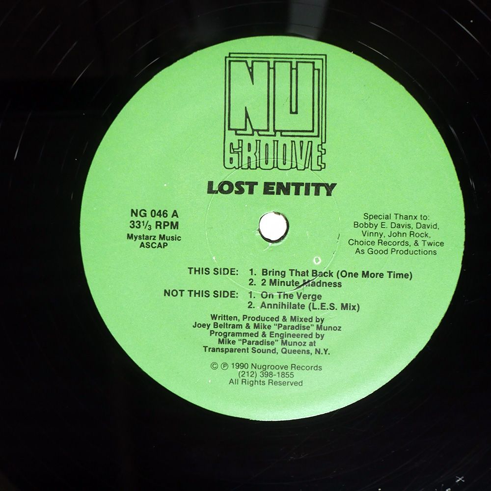 US盤 LOST ENTITY/BRING THAT BACK/NU GROOVE NG046 12