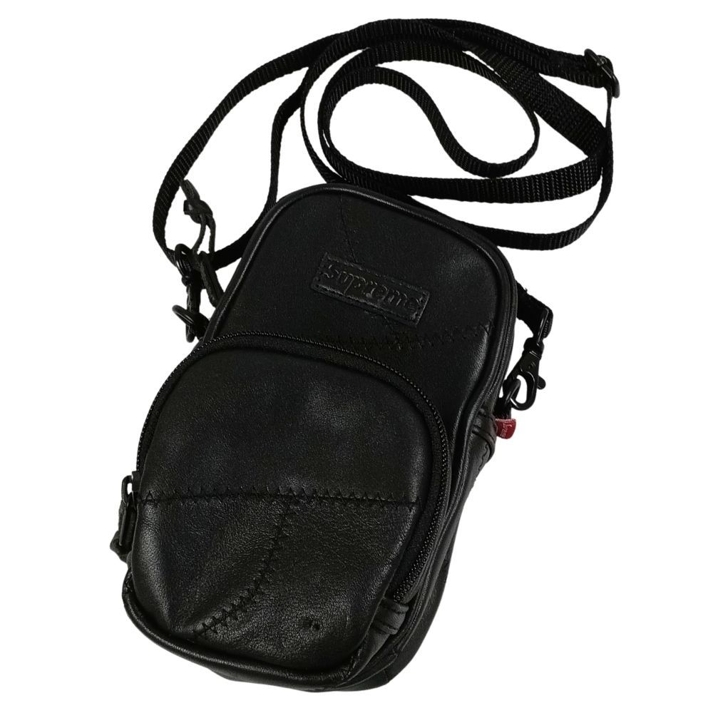 SUPREME シュプリーム 19AW Patchwork Leather Small Shoulder Bag パッチワーク レザー ショルダーバッグ ブラック 正規品 / 55051