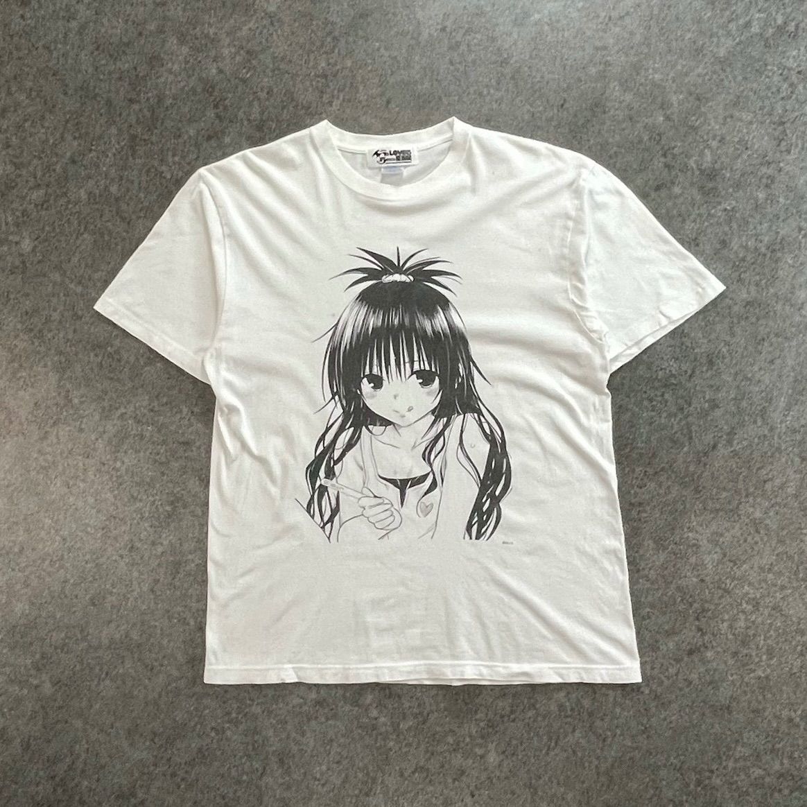 To LOVEる とらぶる 15周年記念 原画展 結城美柑 Tシャツ グラフィック プリント ホワイト 白 XL 大きいサイズ