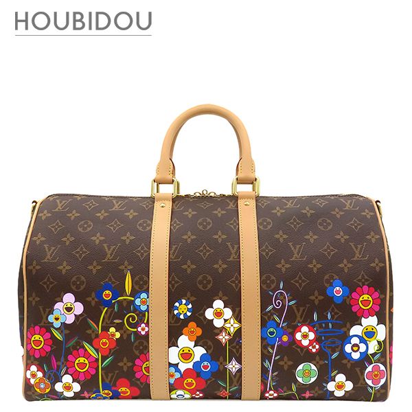 ルイヴィトン LOUIS VUITTON ボストンバッグ LV×TM キーポル バンドリエール 45 モノグラムキャンバス モノグラム ゴールド金具 茶 村上 隆 M13869 RFID 【箱】【中古】