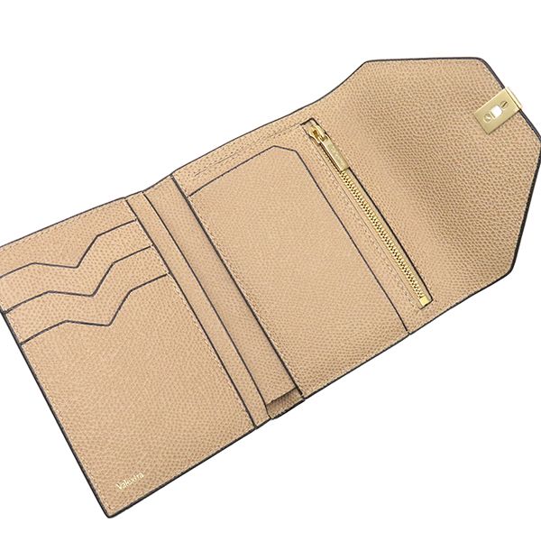 ヴァレクストラ Valextra 二つ折り財布 イジィデ ウォレット レザー ソフトカーフスキン カシミア ゴールド金具 SGES0005028LOCPS99MBC 【箱】【中古】