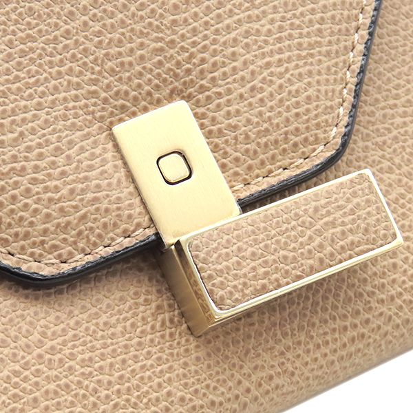 ヴァレクストラ Valextra 二つ折り財布 イジィデ ウォレット レザー ソフトカーフスキン カシミア ゴールド金具 SGES0005028LOCPS99MBC 【箱】【中古】