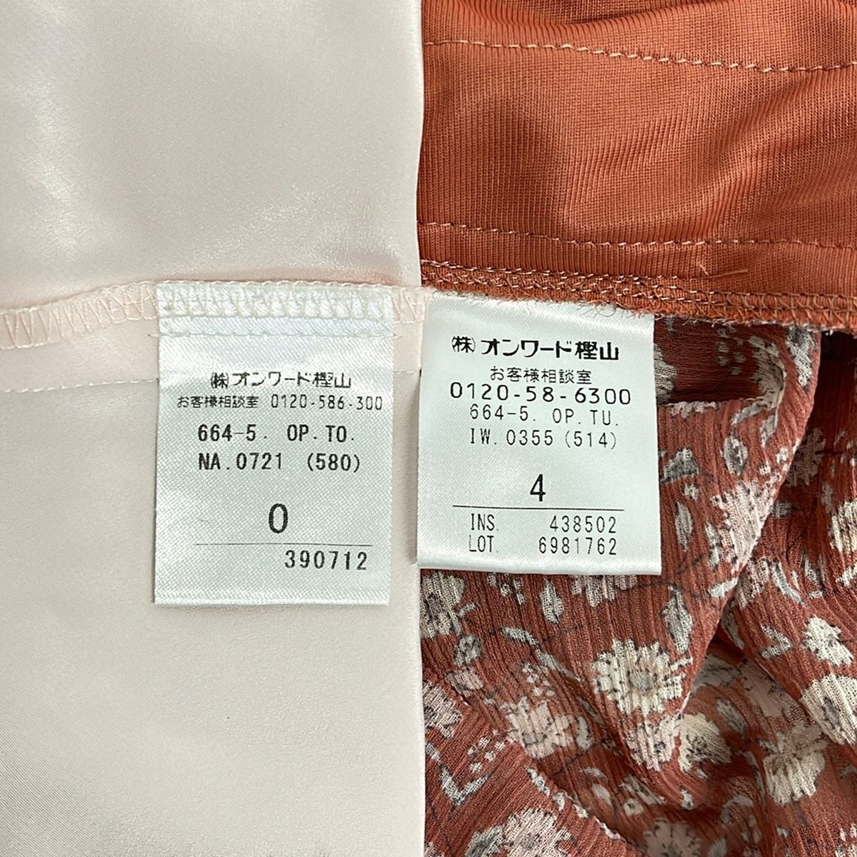 TOCCA(トッカ) ワンピース サイズ4 S レディース美品 - ピンク×ライトピンク×マルチ 長袖/ロング/花柄/シースルー