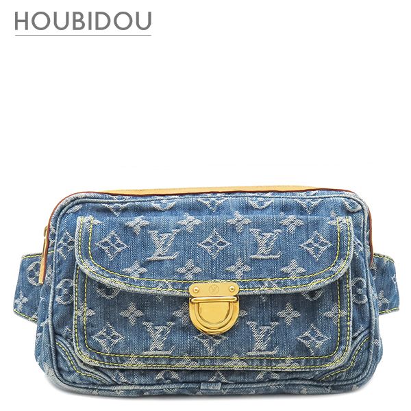 ルイヴィトン LOUIS VUITTON ボディバッグ バムバッグ モノグラムデニム ブルー ゴールド金具 青 デニム M95347 SR1007【中古】