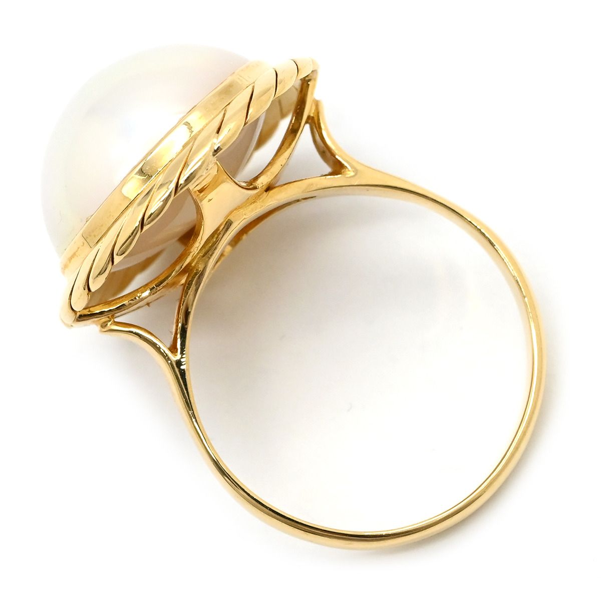 タサキ TASAKI リング 指輪 マベパール パールホワイト×イエロー 