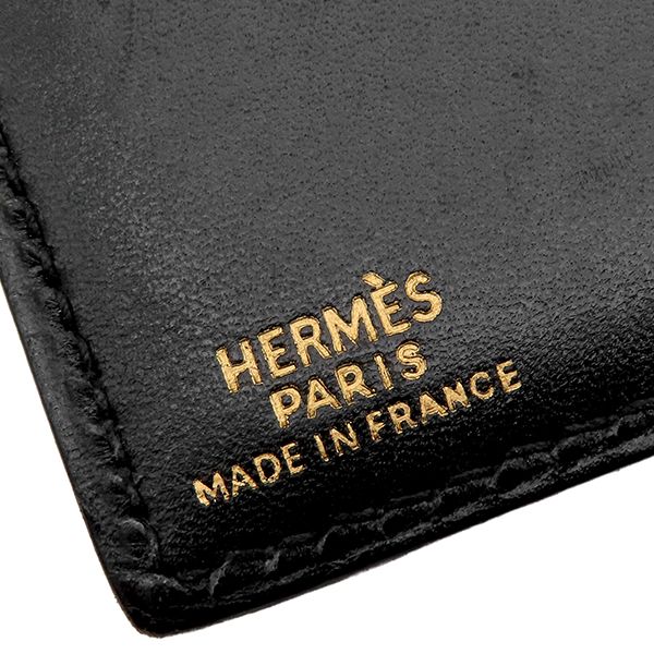エルメス HERMES 長財布 ロングウォレット ボックスカーフ ブラック 黒 2つ折り 札入れ カード入れ 【中古】 エルメス HERMES 長財布 ロングウォレット ボックスカーフ ブラック 黒 2つ折り 札入れ カード入れ 【中古】