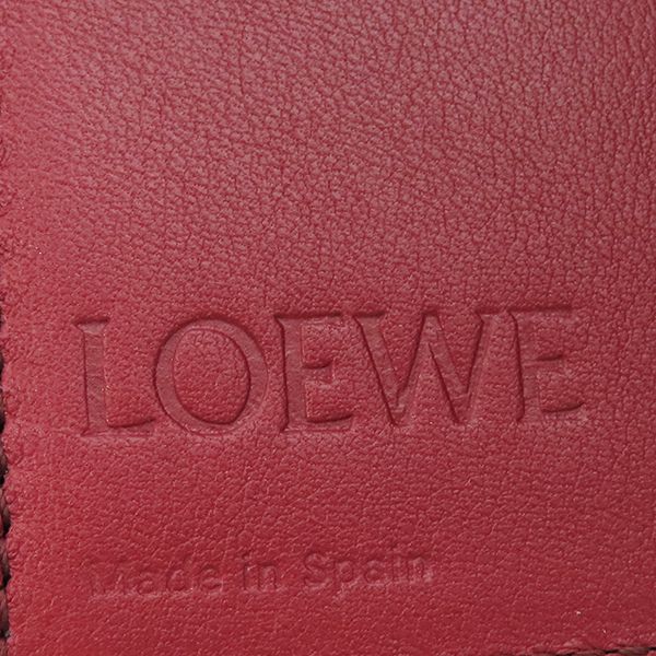ロエベ LOEWE 三つ折り財布 バーティカル ウォレット スモール カーフ ソフトグレインカーフ ライトキャラメル×ピーカン シルバー金具 茶 アナグラム コンパクトウォレット 【箱】【中古】