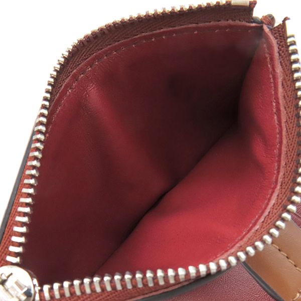 ロエベ LOEWE 三つ折り財布 バーティカル ウォレット スモール カーフ ソフトグレインカーフ ライトキャラメル×ピーカン シルバー金具 茶 アナグラム コンパクトウォレット 【箱】【中古】