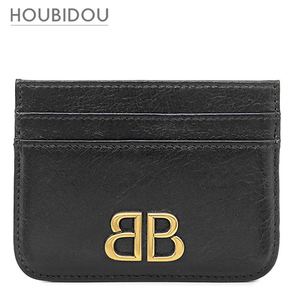 バレンシアガ BALENCIAGA カードケース モナコ BBロゴ ラムスキン ブラック ヴィンテージ金具 カード入れ 名刺入れ 定期入れ パスケース カードウォレット 765463 【箱】【中古】