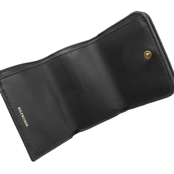 バレンシアガ BALENCIAGA 三つ折り財布 モナコ BBロゴ ミニ財布 ラムスキン ブラック ヴィンテージ金具 黒 MONACO コンパクトウォレット 765467 【箱】【中古】 バレンシアガ BALENCIAGA 三つ折り財布 モナコ BBロゴ ミニ財布 ラムスキン ブラック ヴィンテージ金具 黒 MONACO コンパクトウォレット 765467 【箱】【中古】