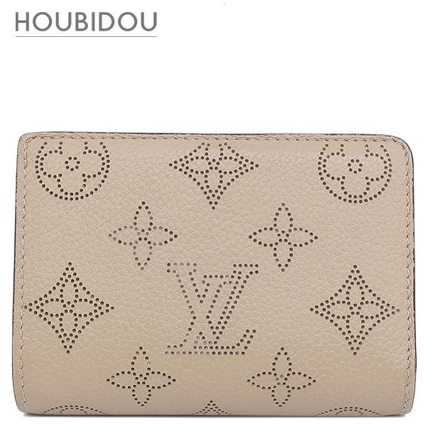 ルイヴィトン LOUIS VUITTON 二つ折り財布 ポルトフォイユ クレア モノグラムマヒナ ガレ シルバー金具 小銭入れ コンパクト M80817 RFID【中古】