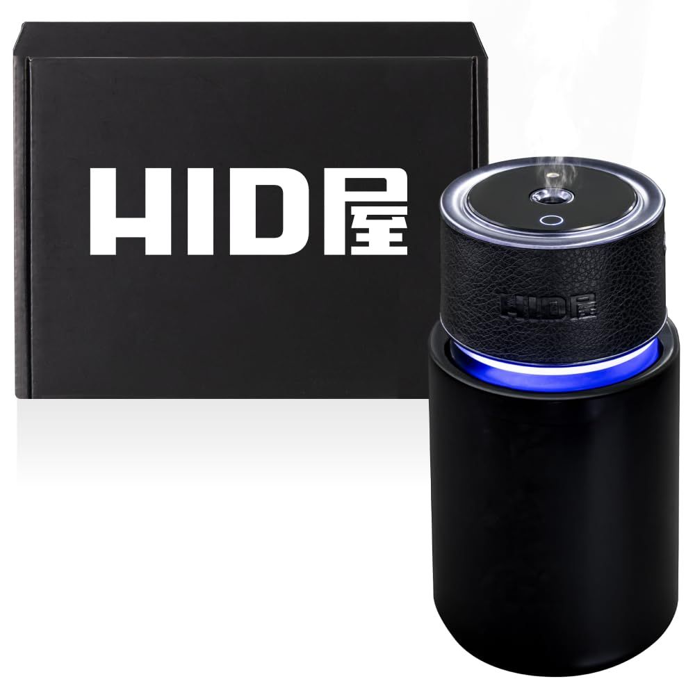 HID屋 車 アロマディフューザー A レザー調 160mL 自動ON/OFF コードレス ホワイトムスクの香り 芳香剤 消臭 カーディフューザー shu 670dbf8a