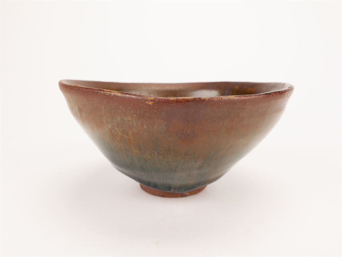 唐物 【宋代建窯】 天目 茶碗／箱付 極美品S！CO380