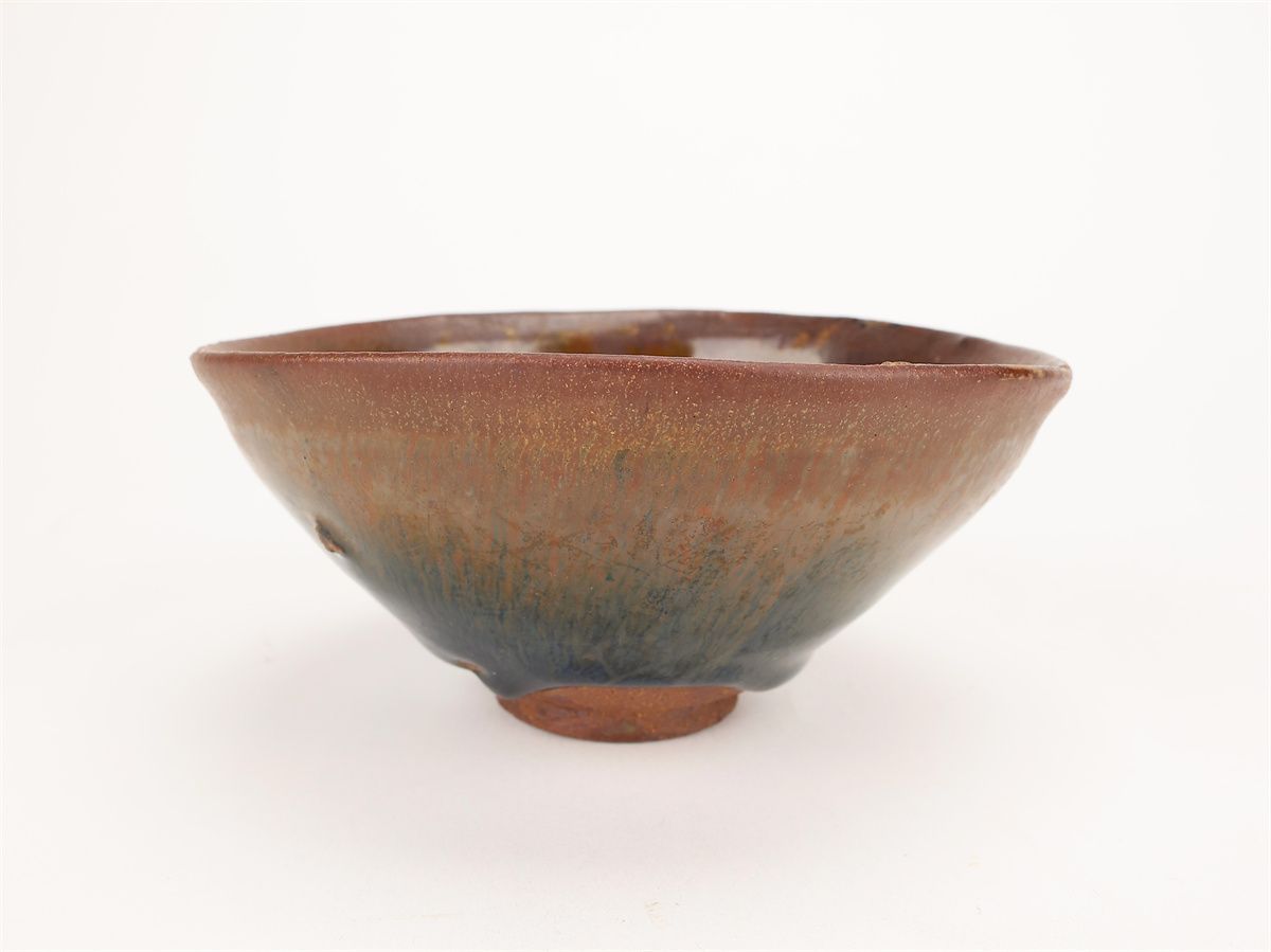 唐物 【宋代建窯】 天目 茶碗／箱付 極美品S！CO380