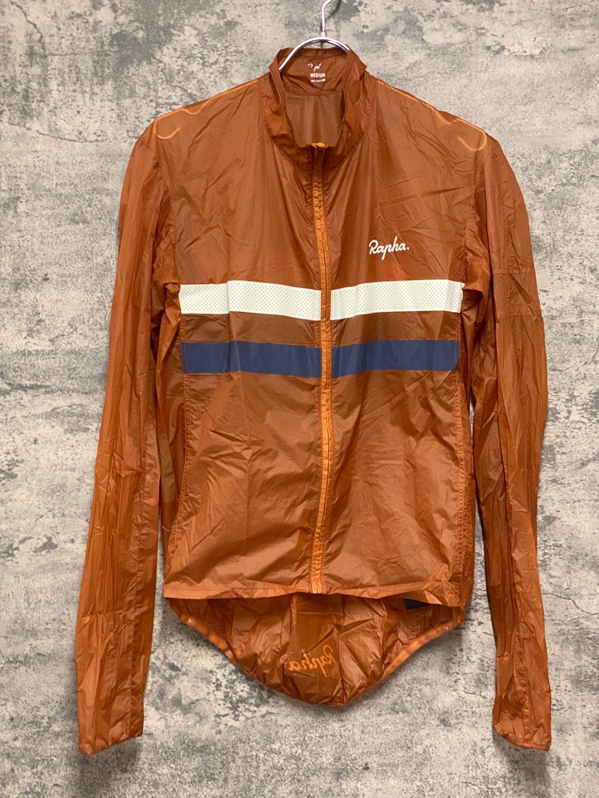 KB331 ラファ Rapha BREVET FLYWEIGHT WIND JACKET 長袖 サイクルジャケット オレンジ M