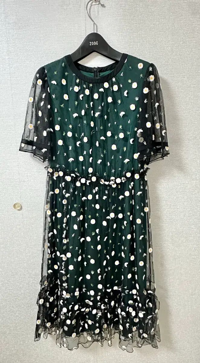 The HANDSOME SJSJ フラワー刺繍 シフォン ロング ONE PIECE