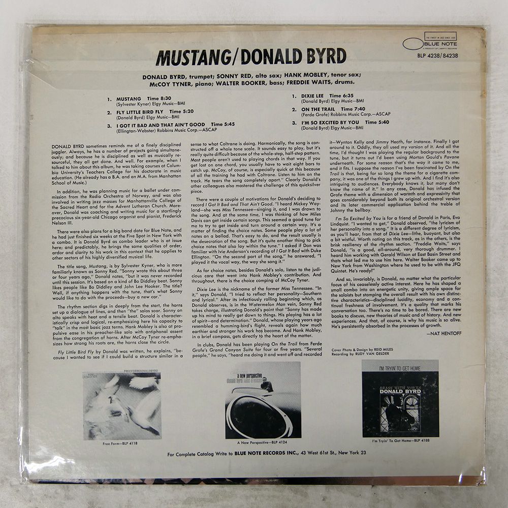 US盤 DONALD BYRD/MUSTANG/BLUE NOTE BST84238 LP
