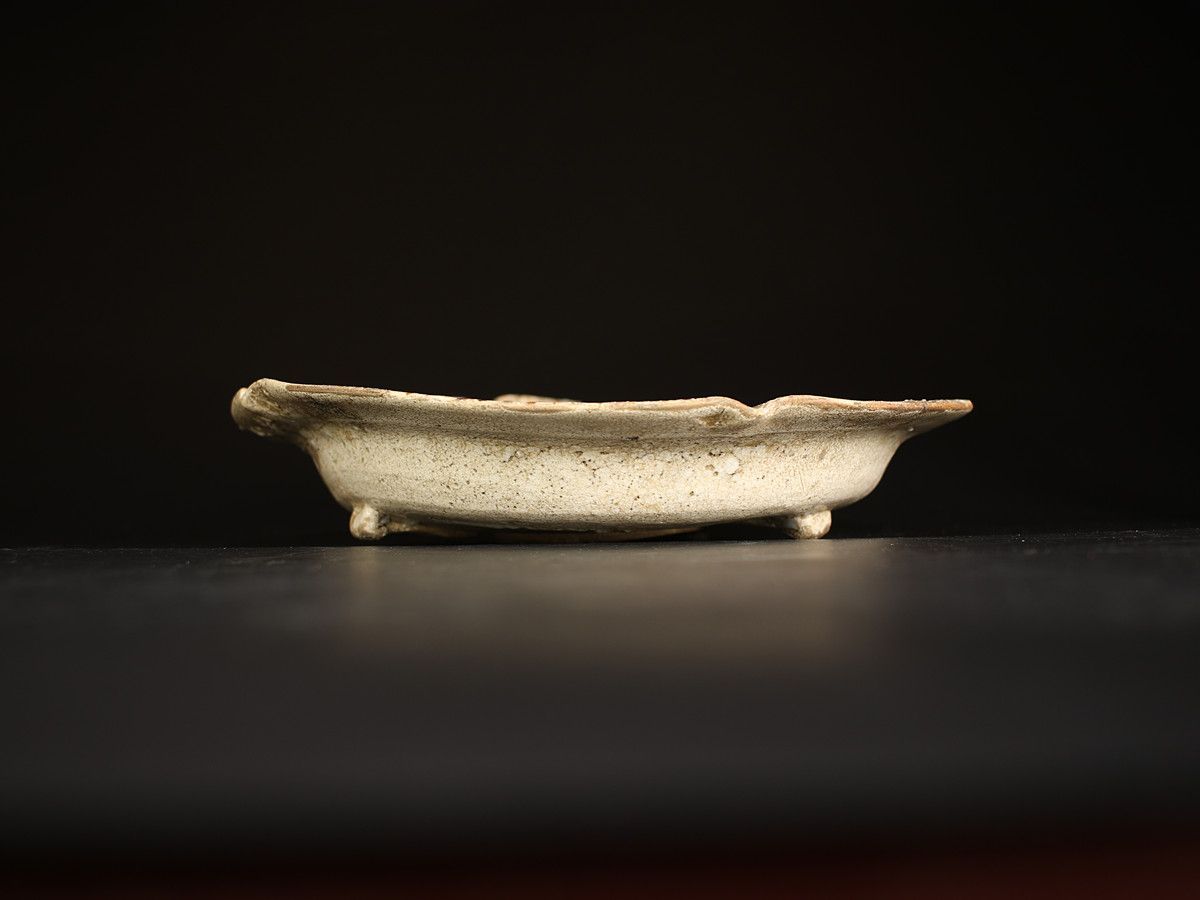 桃山時代 尾張国 猿投釉 古志野焼 大鉢 お菓子器 真清水蔵六 織箱付 本物保証Rg！CP854