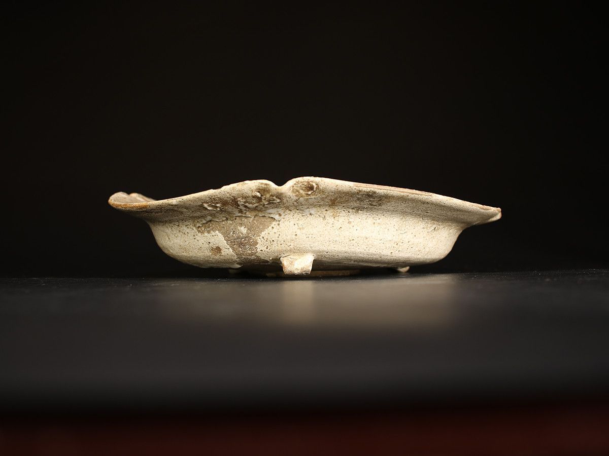 桃山時代 尾張国 猿投釉 古志野焼 大鉢 お菓子器 真清水蔵六 織箱付 本物保証Rg！CP854
