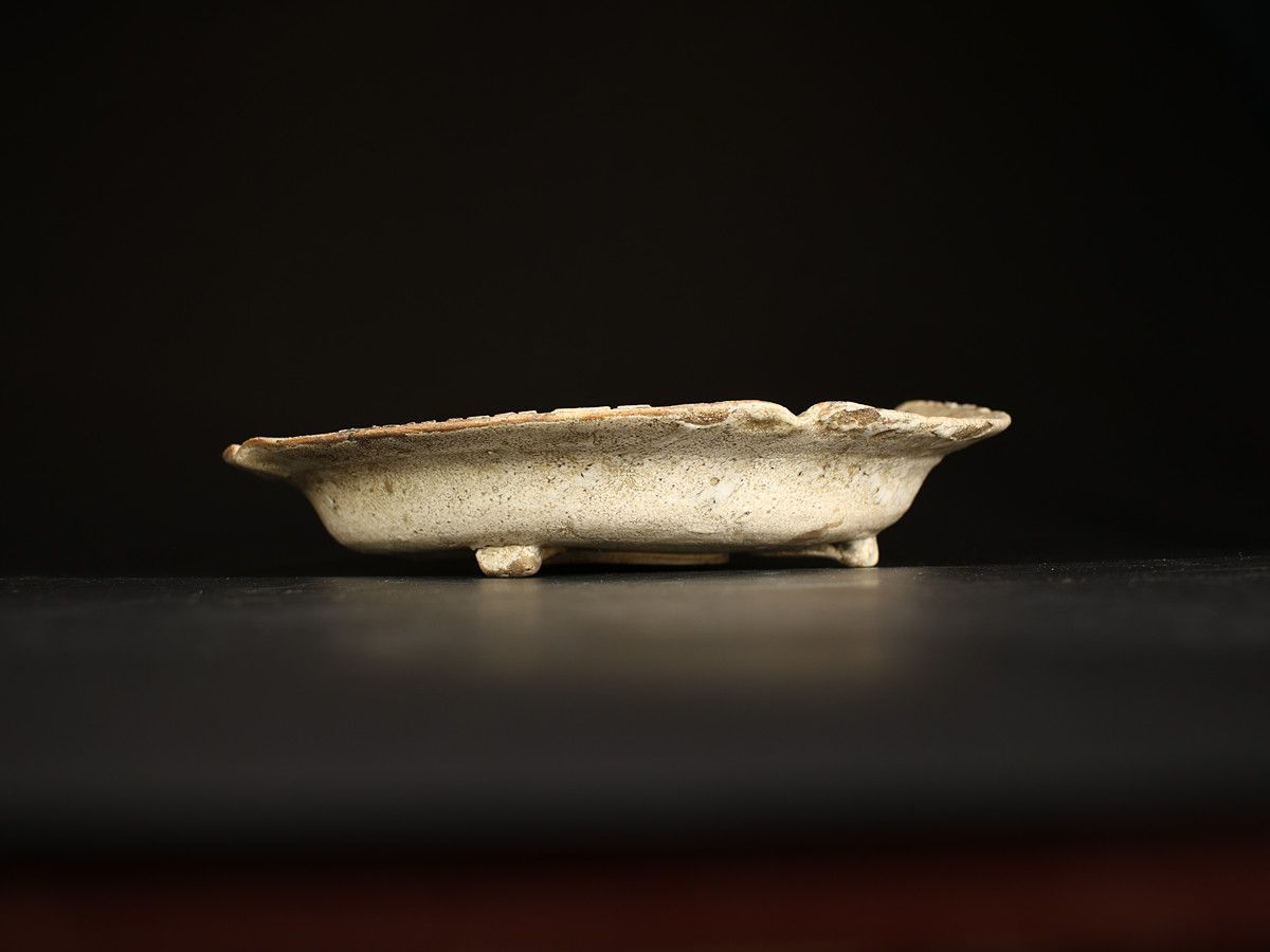 桃山時代 尾張国 猿投釉 古志野焼 大鉢 お菓子器 真清水蔵六 織箱付 本物保証Rg！CP854