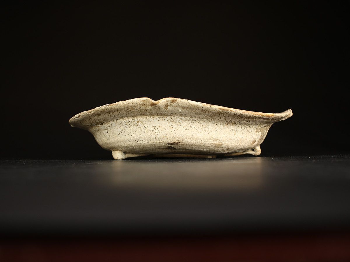 桃山時代 尾張国 猿投釉 古志野焼 大鉢 お菓子器 真清水蔵六 織箱付 本物保証Rg！CP854