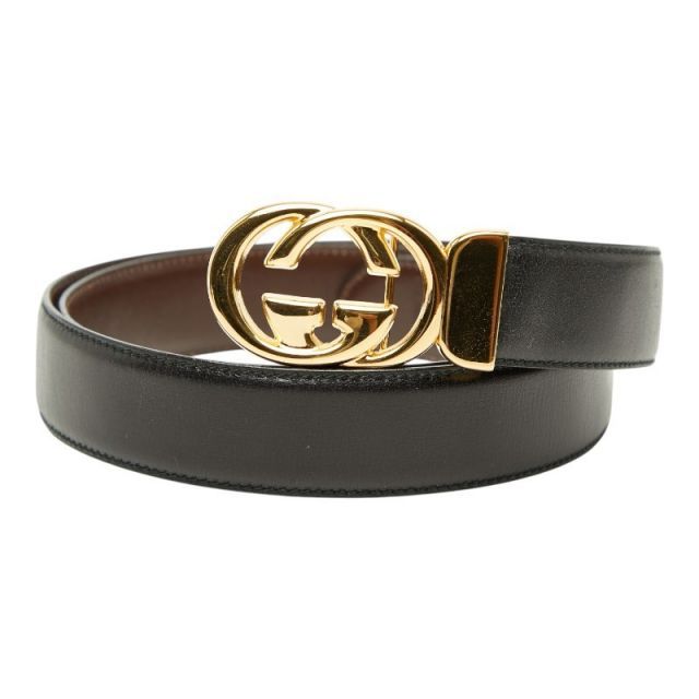 中古 グッチ オールドグッチ ベルト サイズ：95/38 036 084 0964 ブラック ブラウン レザー メンズ GUCCI 【送料無料】【名谷店】