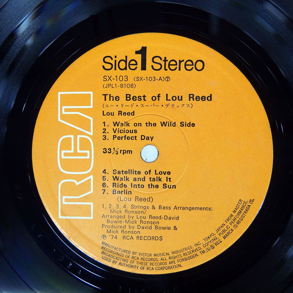 帯 国内盤 LOU REED/BEST OF/RCA SX103 LP