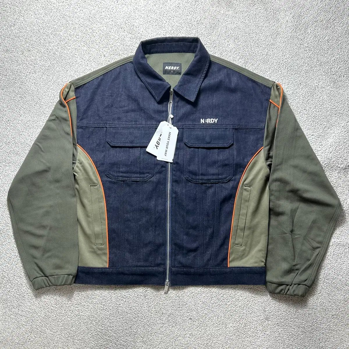 新品) ノルディNERDYのデニム ミックス トラック トップス ジャケット L