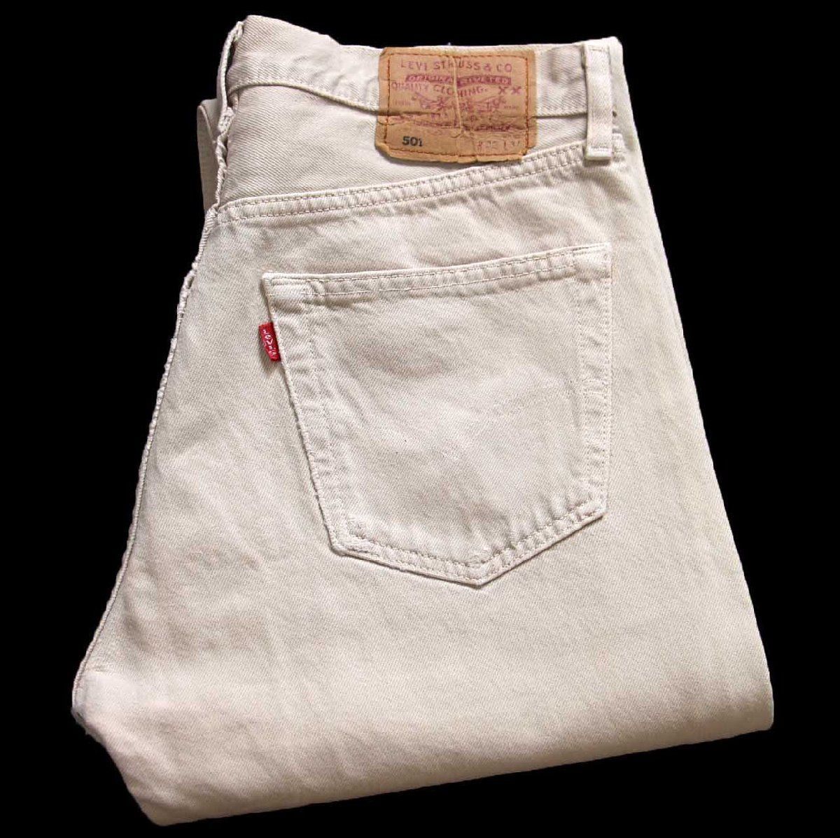 90s トルコ製 Levi'sリーバイス 501 カラーデニムパンツ カーキ W32★SDP4449 ユーロ オールド ジーンズ ストレート